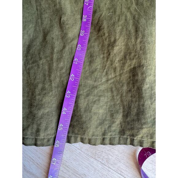 Quince 100% European LinenSpaghetti Strap Midi Dress - Olive Green, Small - Picture 9 of 10